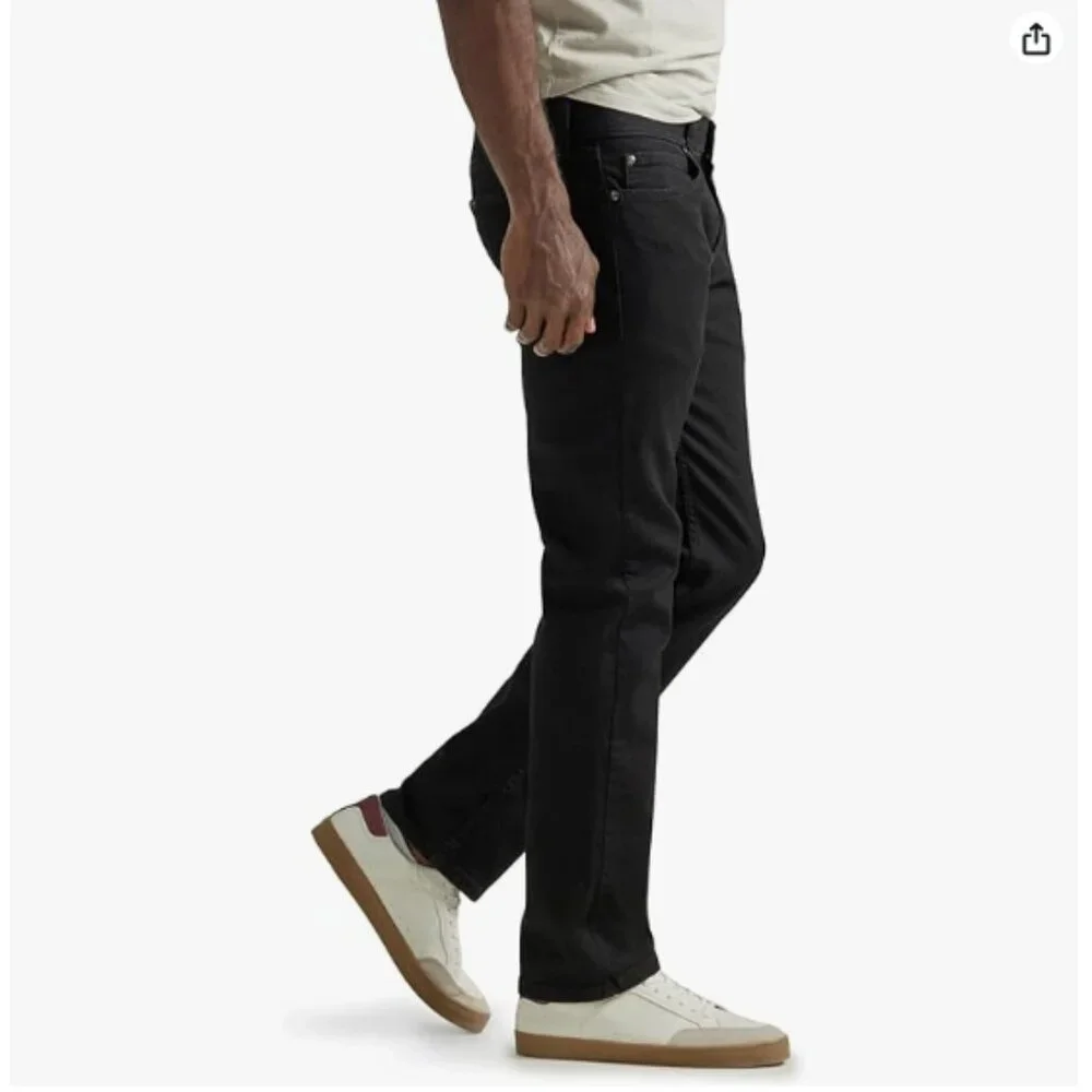 Lee Men's Legendary Slim Straight Jean Overdye Black 42W x 29L
